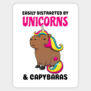 Easily Distracted by Unicorns and Capybaras Sticker